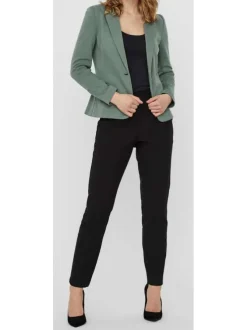 Veste kaki unie pour femme avec un bouton de fermeture à l'avant