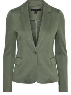 Veste kaki unie pour femme avec un bouton de fermeture à l'avant