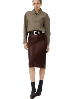 Veste à motif pied-de-poule avec une coupe droite et un col à revers