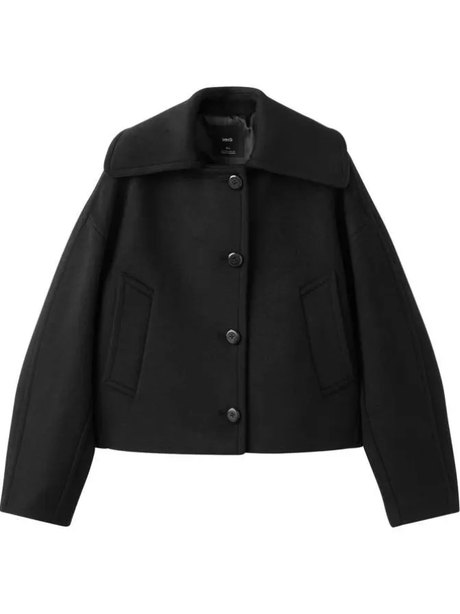 Veste noire unie avec une coupe oversize et des manches longues