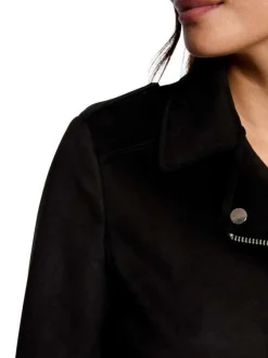 Veste perfecto noir en suédine à coupe droite avec un col à revers