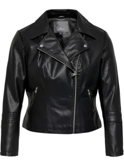 Veste perfecto noir pourvue d'une coupe ajustée et d'un col à revers