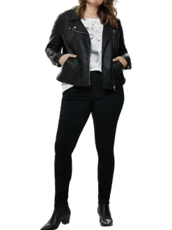 Veste perfecto noir pourvue d'une coupe ajustée et d'un col à revers
