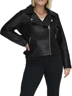 Veste perfecto noir pourvue d'une coupe ajustée et d'un col à revers