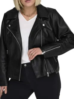 Veste perfecto noir pourvue d'une coupe ajustée et d'un col à revers