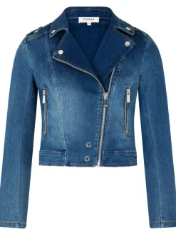 Veste Stone en jean à coupe ajustée col cranté et à manches longues