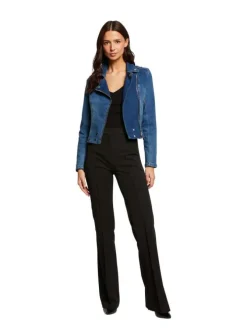 Veste Stone en jean à coupe ajustée col cranté et à manches longues