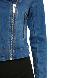 Veste Stone en jean à coupe ajustée col cranté et à manches longues
