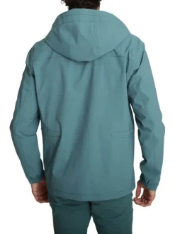 Veste vert d'eau uni avec une coupe droite et des manches longues