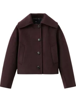 Veste violette unie avec une coupe oversize et un col à revers
