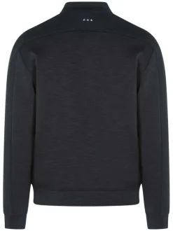 Veste zippée style bombers marine chiné à manches longues